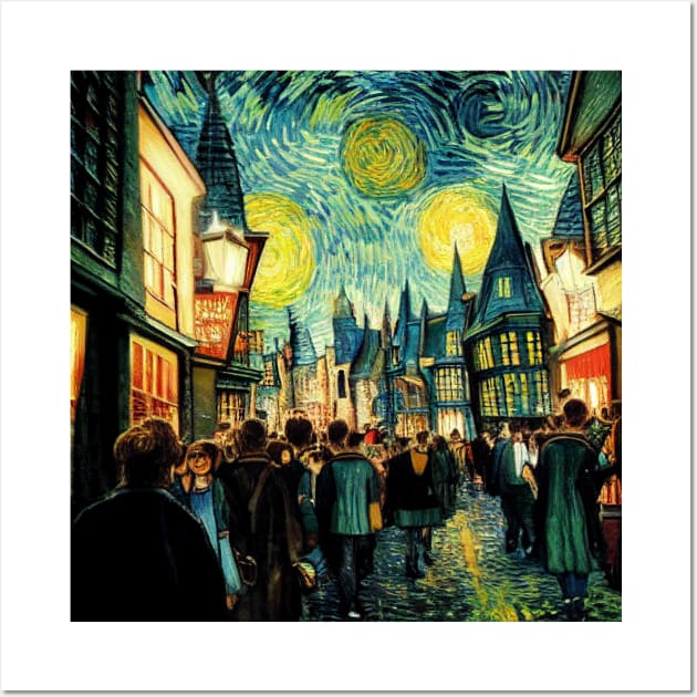 Starry Night in Diagon Alley Wall Art by Grassroots Green